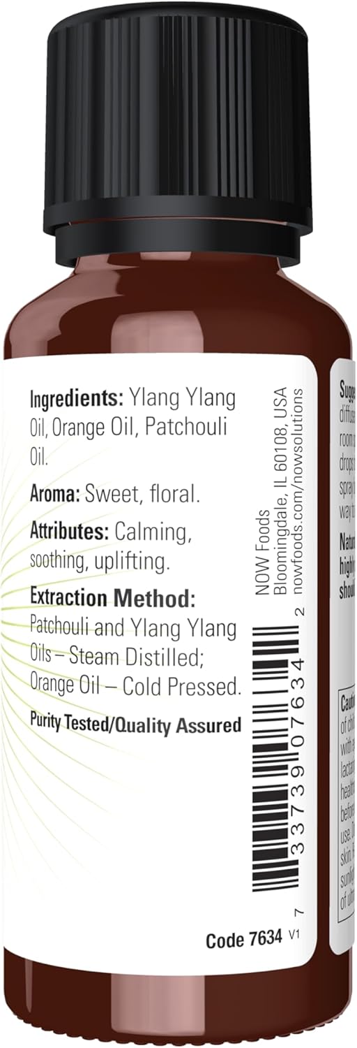 NOW Essential Oils, Peace, Love and Flowers, Sweet Floral Aromatherapy Scent, Blend of Pure Essential Oils, Vegan, Child Resistant Cap, 1-Ounce