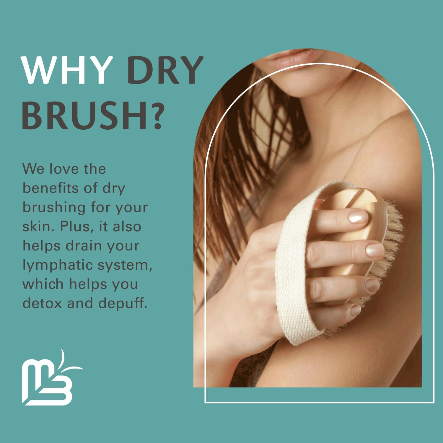 Firm Dry Brush & Shower Brush for Body - Handheld Back Scrubber Body Brush Exfoliator & Dead Skin Remover for Body Firm & Tighten Skin Improve Circulation for Men & Women by M3