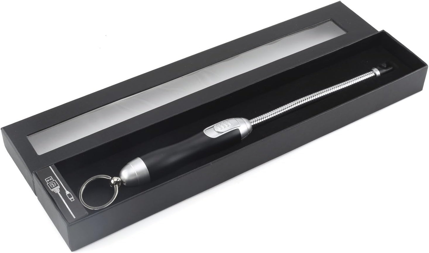 Electric Arc Multipurpose Lighter with Long Flexible Neck, USB Rechargeable, (Black)