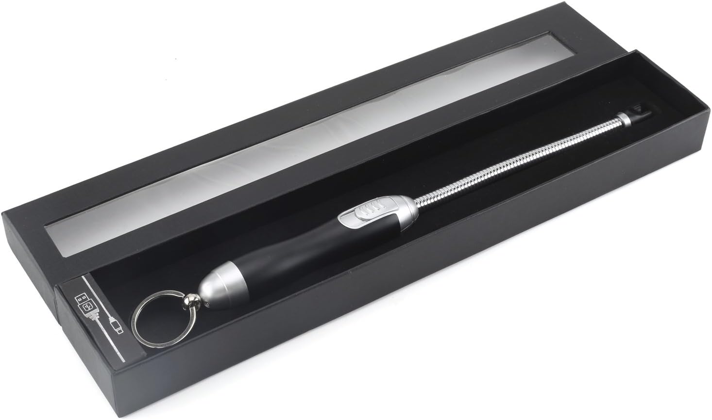 Electric Arc Multipurpose Lighter with Long Flexible Neck, USB Rechargeable, (Black)