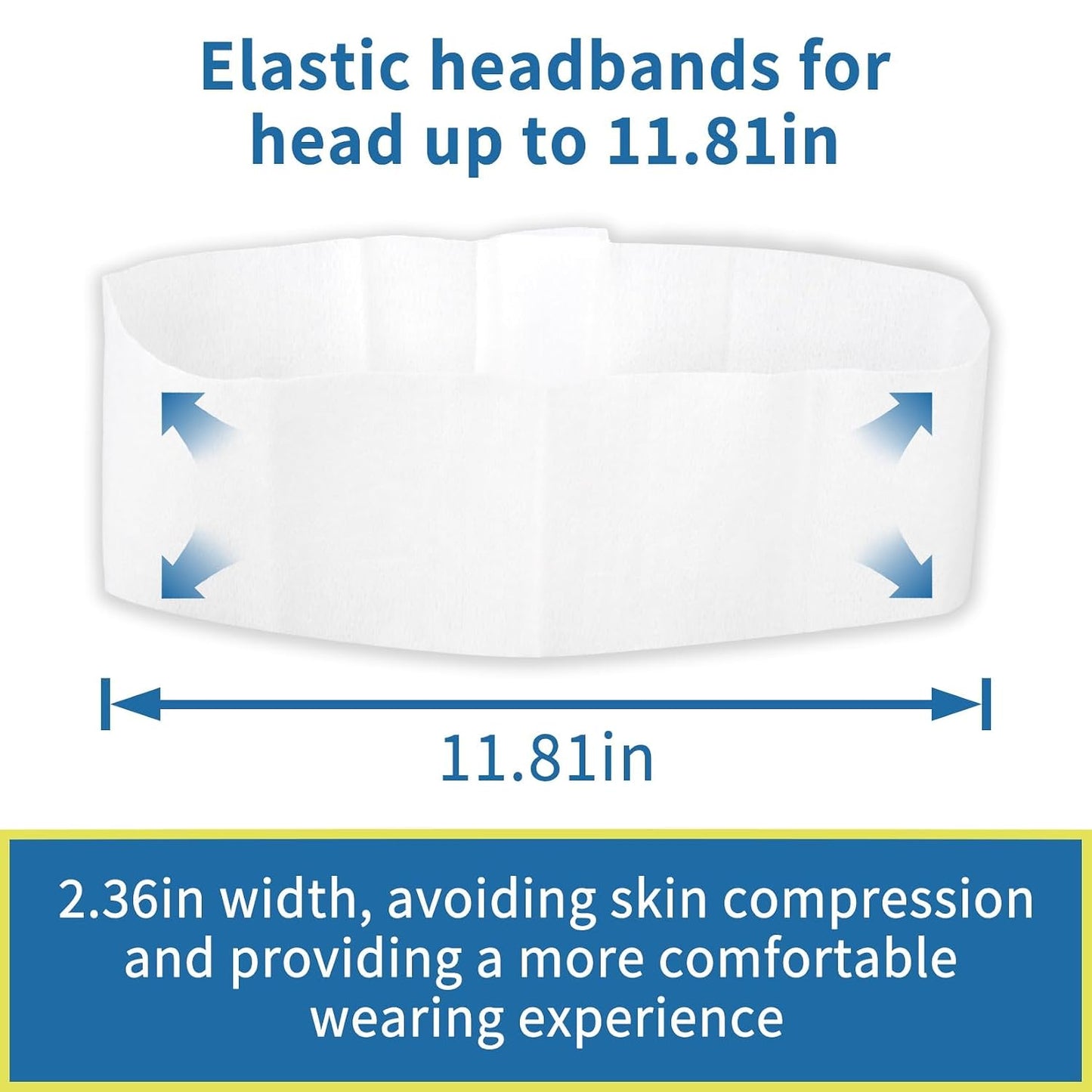 50pcs Disposable Headbands for Spa - Non Slip Elastic Spa Facial Head Bands Bulk Head Wrap Hair Bands For Women'S Hair Skincare Washing Face Makeup Facial Tools Esthetician Supplies Adjustable