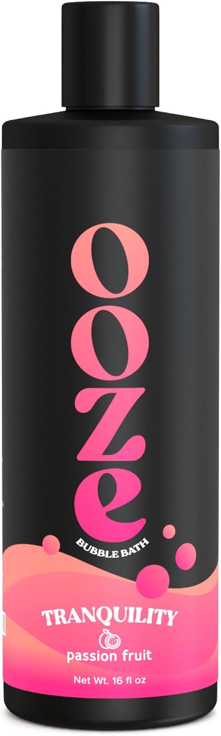 OOZE Passion Fruit Bubble Bath (473ml) - Bubble Bath for Women, Fresh, Uplifting & Rejuvenating - Self-Care & Wellness - Zero Parabens Foaming Bath for Women, Cruelty-Free, Made in The USA