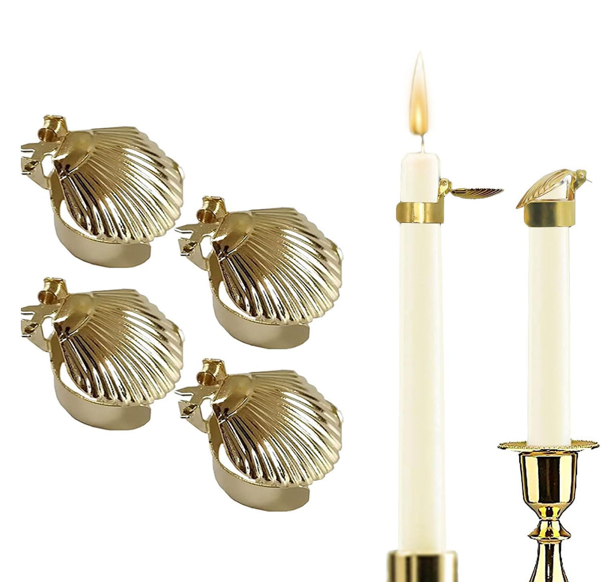 4pcs Candle Snuffer, Automatic Fire Extinguishing Candle Snuffer Clip On Kit, Candle Safety Guard, Wick Flame Snuffer for