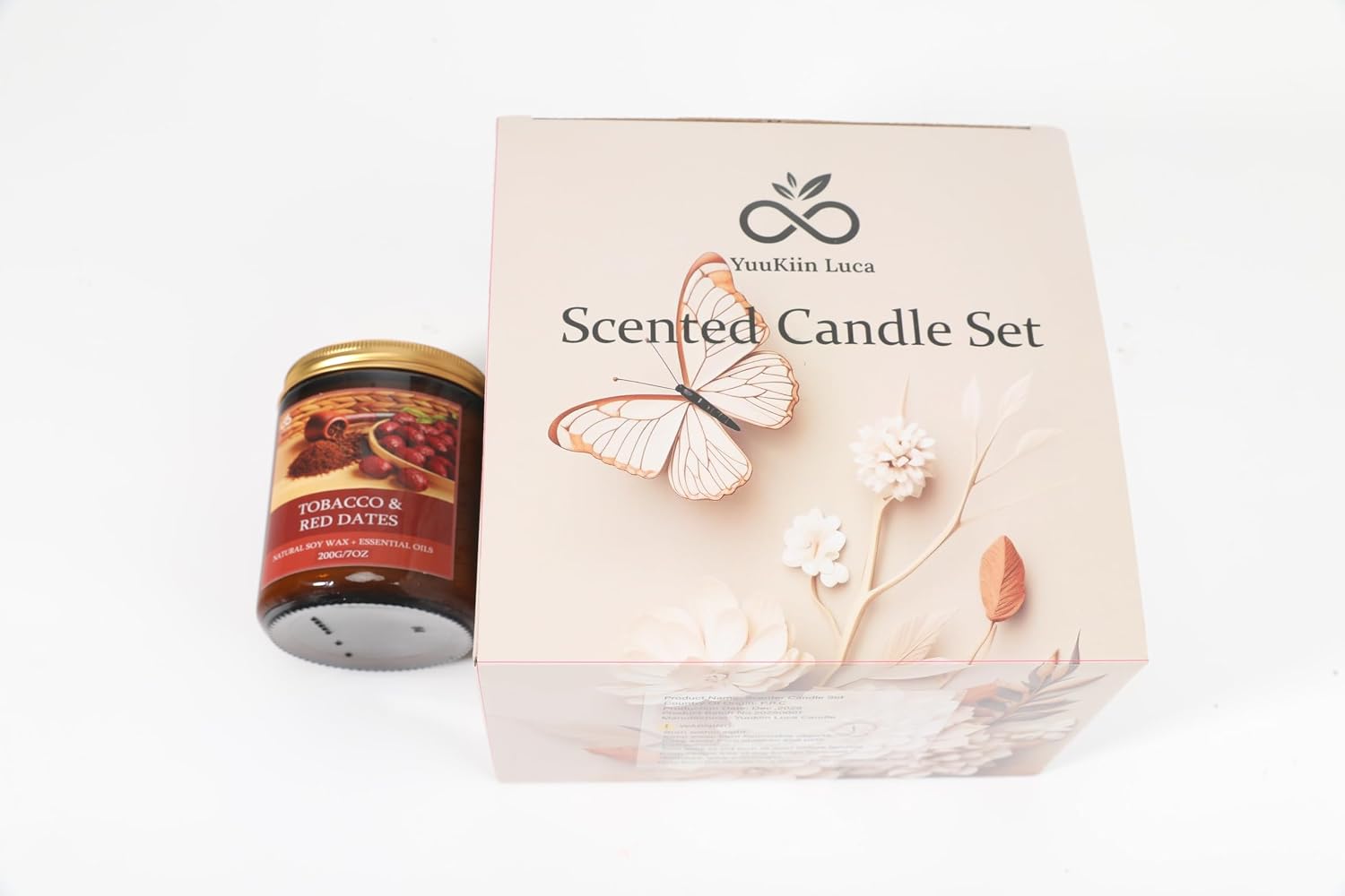 Soy Candles for Home Scented, 4-Pack Gift Set | Amber Sandalwood and Apple Vanilla, 50 Hour Long Burn, Cotton Wick, Aromatherapy, Gifts for Women Mom Birthday Christmas
