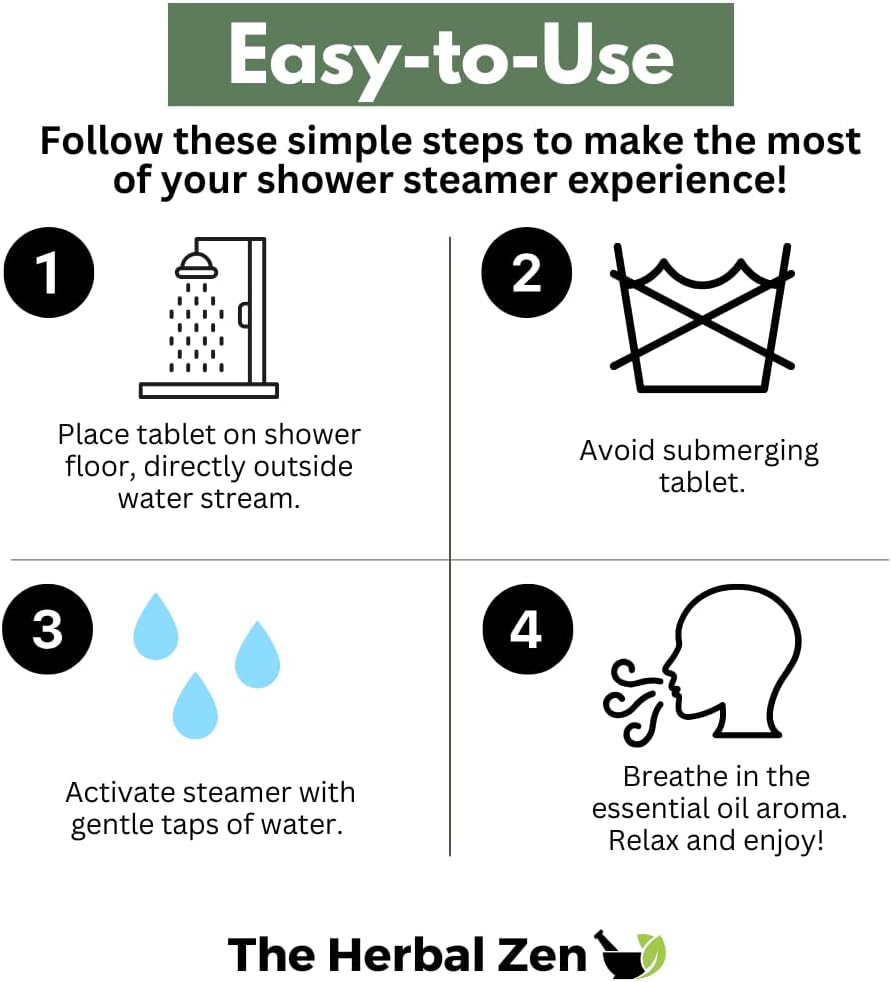 Recenter Shower Steamers Aromatherapy for Relaxing - USA Made Mothers Day Gift for Her - Lavender & Eucalyptus Shower Bomb Tablets – Soothing Natural Essential Oils (10 Pack)