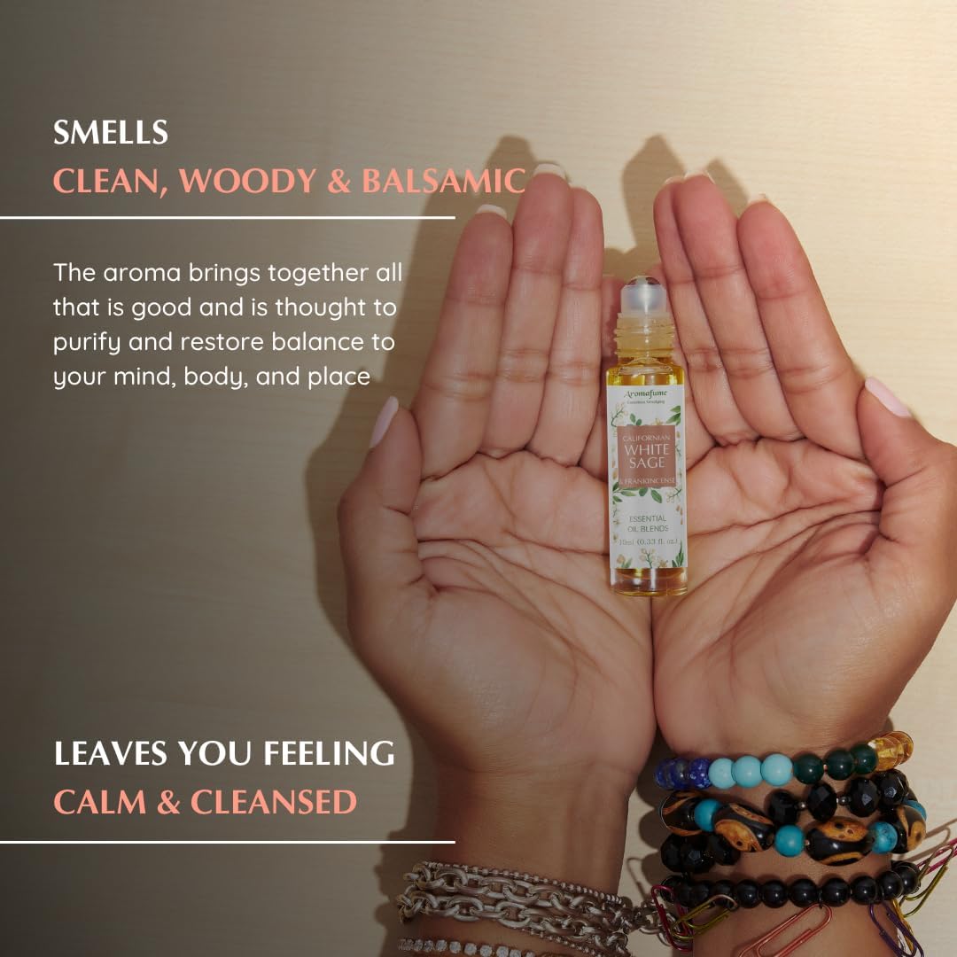 White Sage and Frankincense Oil Roll-On Blend for Cleansing