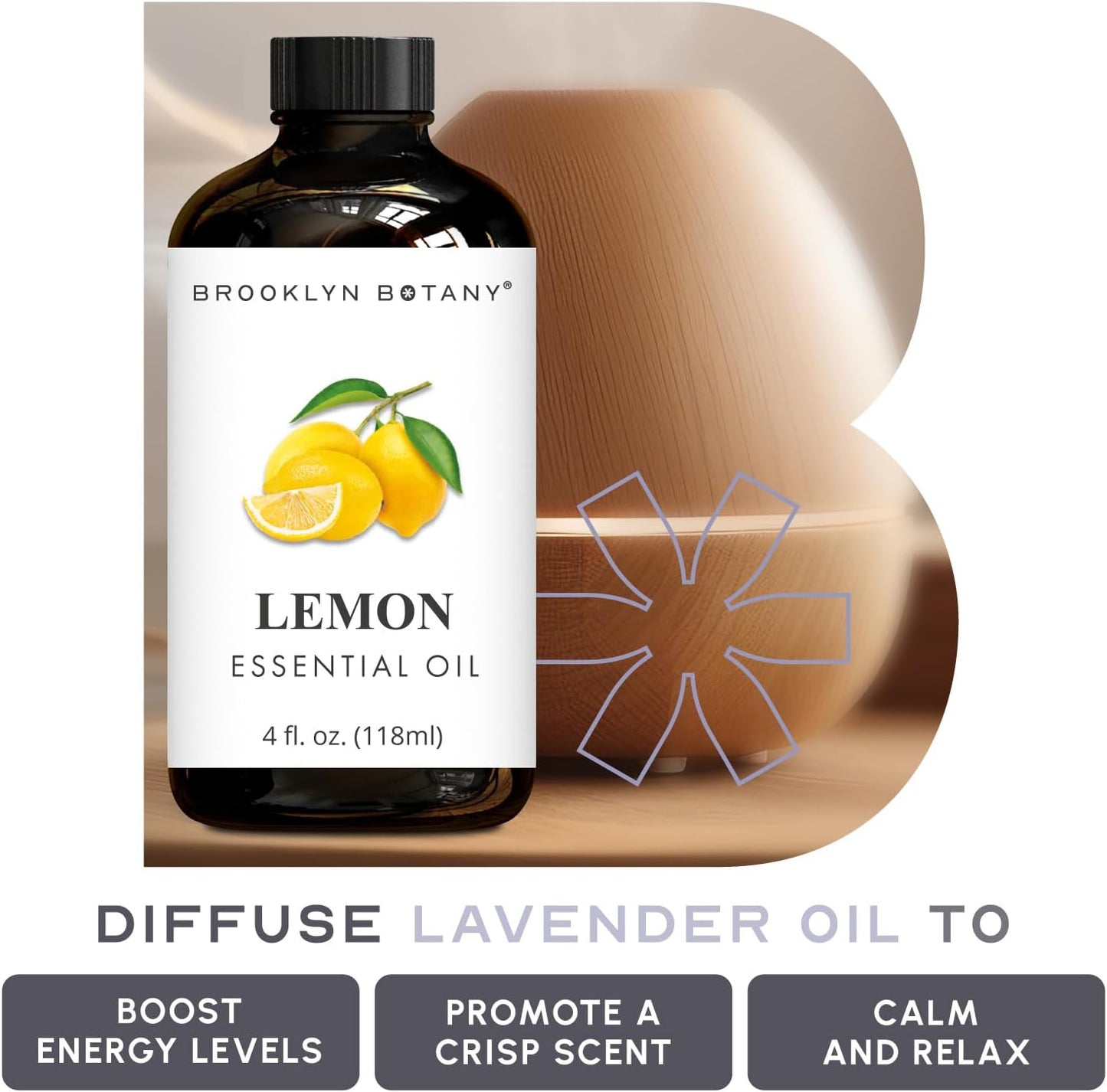 Brooklyn Botany Sweet Orange & Lemon Essential Oils – 4 Fl Oz (Pack of 2) – 100% Pure & Natural – Bright & Citrusy Aromatherapy Blend