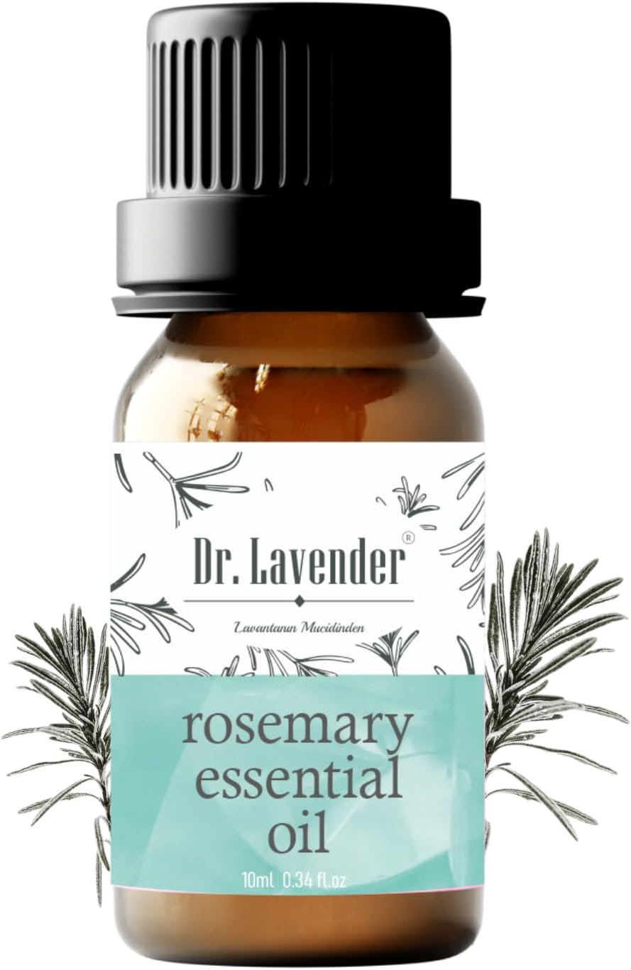 Dr. Lavender Natural Rosemary Essential Oil - 100% Botanical Scent for Hair Appearance & Scalp Massage - Revitalizing Aroma for Diffuser & Home Fragrance - 10ml