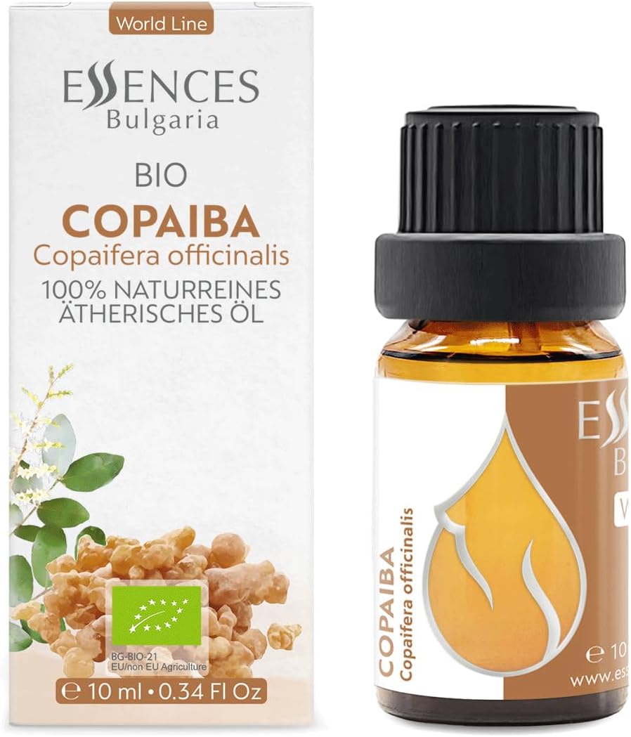 Essences Bulgaria Organic Copaiba Essential Oil 0.34 Fl Oz 10ml Copaifera officinalis - 100% Pure Natural Undiluted