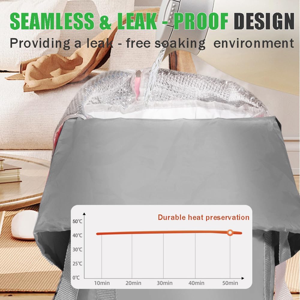 Ouliget Collapsible Bucket for Soaking Feet,Portable Travel Foot Bath Tub,Fully Wrapped Knee Fumigation Foot Soaking Bath Basin,Foot Spa Bag for Outdoor Travel Camping Fishing