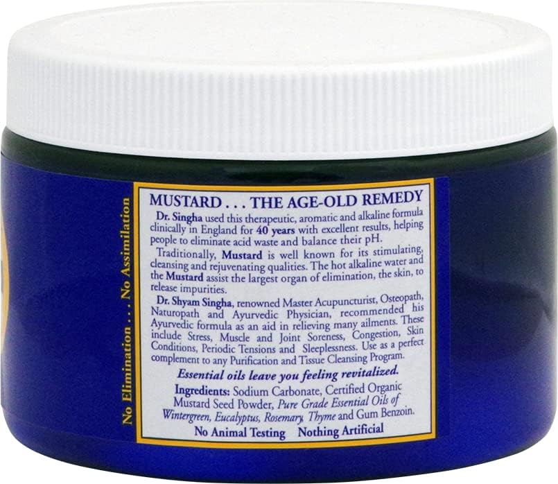 Dr. Singha's Mustard Bath Soak – Aromatherapy Bath Salts with Mustard Seed & Essential Oils for Muscle Relaxation, Stress Relief & Soothing – Epsom Salt Alternative, 8 oz