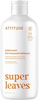 Attitude Bubble Bath, EWG Verified, Plant and Mineral-Based, Dermatologically Tested, Vegan Body Care Products, Orange Blossom & Eucalyptus, 16 Fl Oz