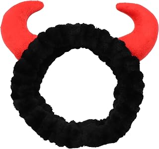 Devil Horn Facial Spa Headband - Cosmetic Makeup & Skincare Headband for Washing Face & Makeup (Black)