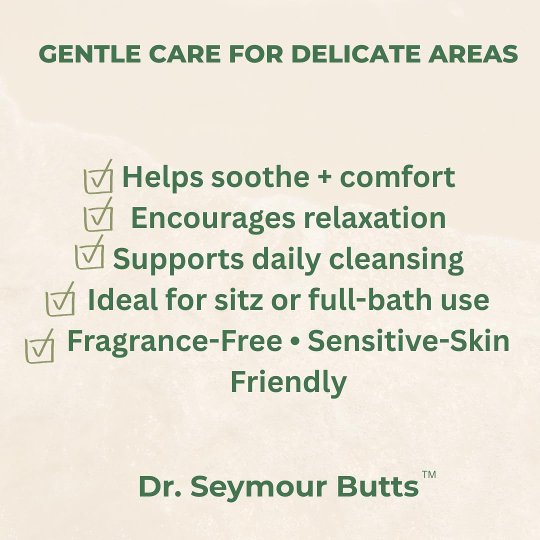 Hemorrhoid & Sitz Bath Support Soak – 5 Prefilled Sachets (50 g Each) | Epsom & Dead Sea Salts with Calendula, Chamomile, Plantain, Yarrow, Comfrey & Rose Petals | Fragrance-Free Comfort Soak