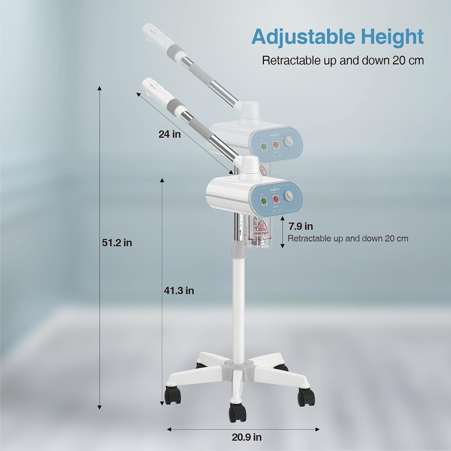 Professional Nano Ionic Facial Steamer with Ozone – 700ml Large Capacity Stand Facial Steamer