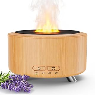 Essential Oil Diffuser for Home, 500ML Aromatherapy Diffuser Oil Machine for Office Room Yoga, Aroma Diffuser with Auto-Off Function, 9 Colors LED Night Light, Light Wood