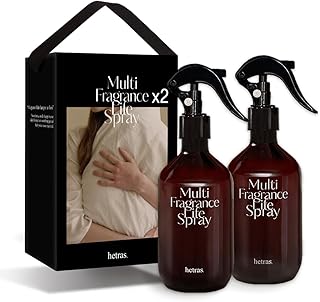 hetras Multi Fragrance Life Spray (Grapefruit Scent) – Non-Aerosol Room & Fabric Deodorizer | Large Capacity 10.14 fl.oz x 2-Pack | Fresh Zesty Citrus Aroma Infused with Essential Oils