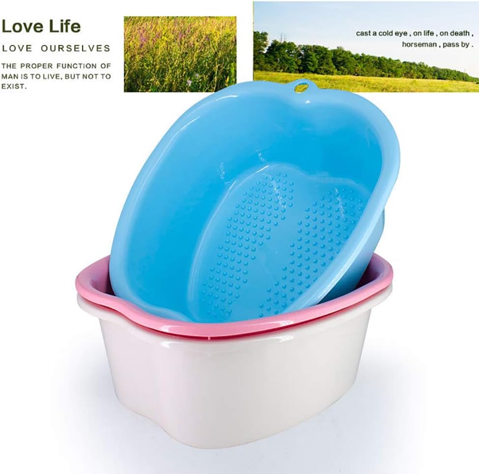 Plastic Foot Basin Feet Bath Spa Wash Bucket and Massage Sturdy Tub for Soaking Foot,Detox,Toe Nails, and Ankles,Pedicure,Portable Feet Tub Beige