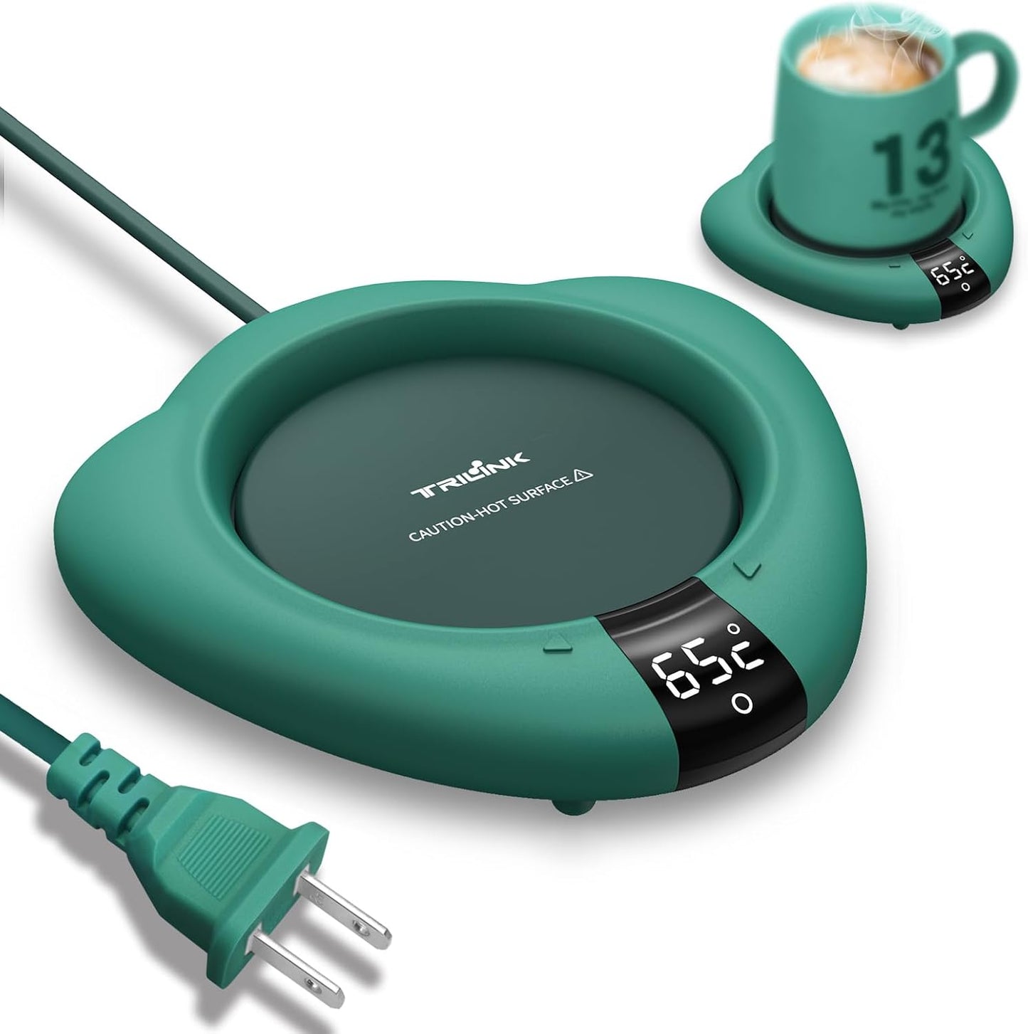 Coffee Mug Warmer for Desk, Cup Warmer with Auto Shut Off, Mug Warmer Plate for Coffee, Milk, Tea, Beverage - Mug Heater for Travel, Home and Office (Green)