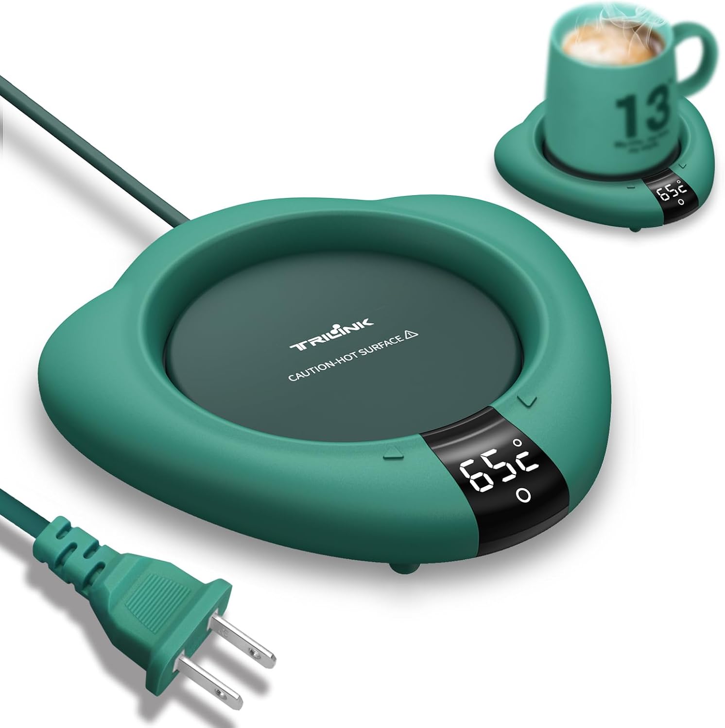 Coffee Mug Warmer for Desk, Cup Warmer with Auto Shut Off, Mug Warmer Plate for Coffee, Milk, Tea, Beverage - Mug Heater for Travel, Home and Office (Green)