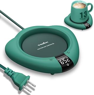 Coffee Mug Warmer for Desk, Cup Warmer with Auto Shut Off, Mug Warmer Plate for Coffee, Milk, Tea, Beverage - Mug Heater for Travel, Home and Office (Green)