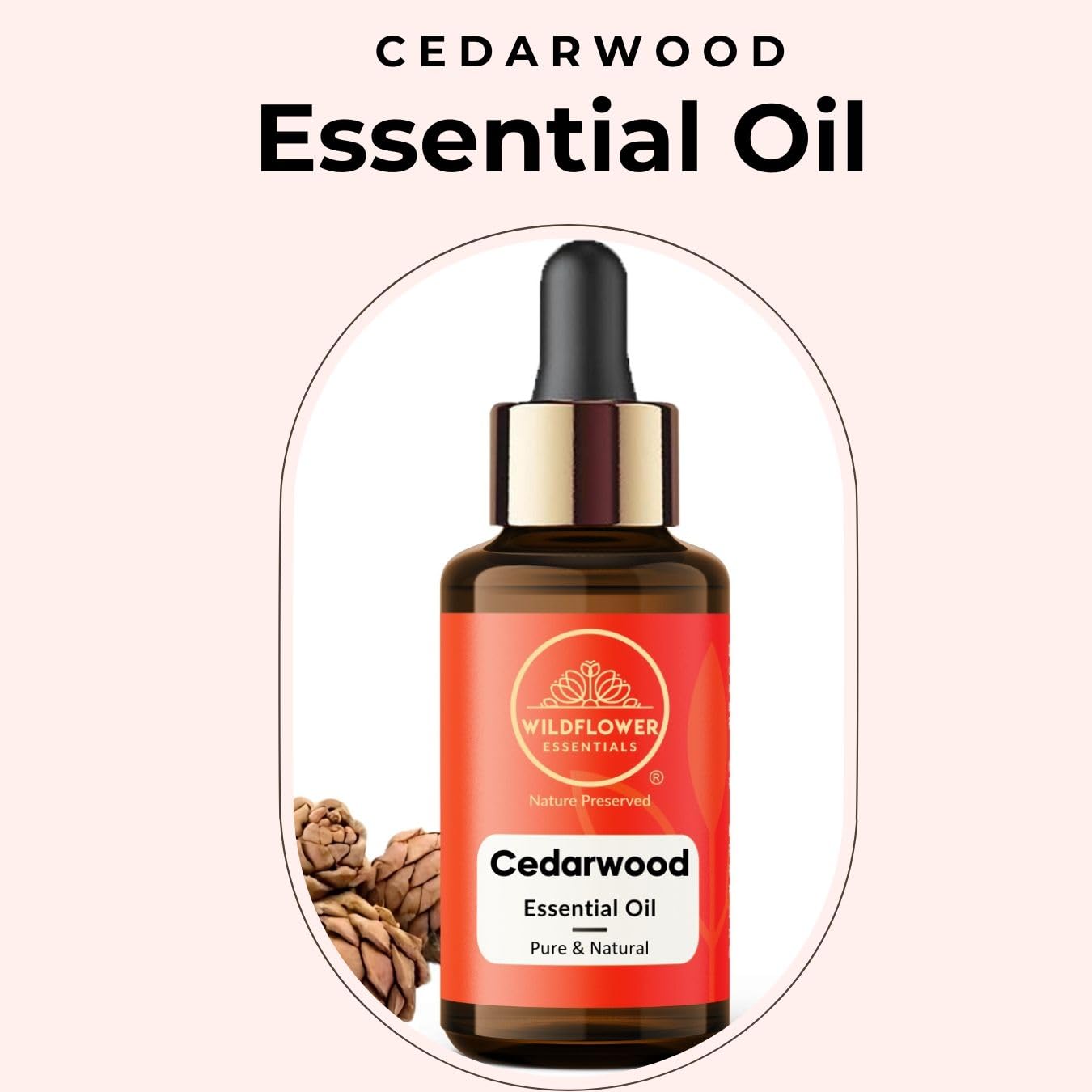 Cedarwood Essential Oil (Cedrus deodara) 100% Natural Steam Distilled Oil For Face, Skin, Hair, Body | with Glass Dropper 1.01 Fl Oz (30ml)