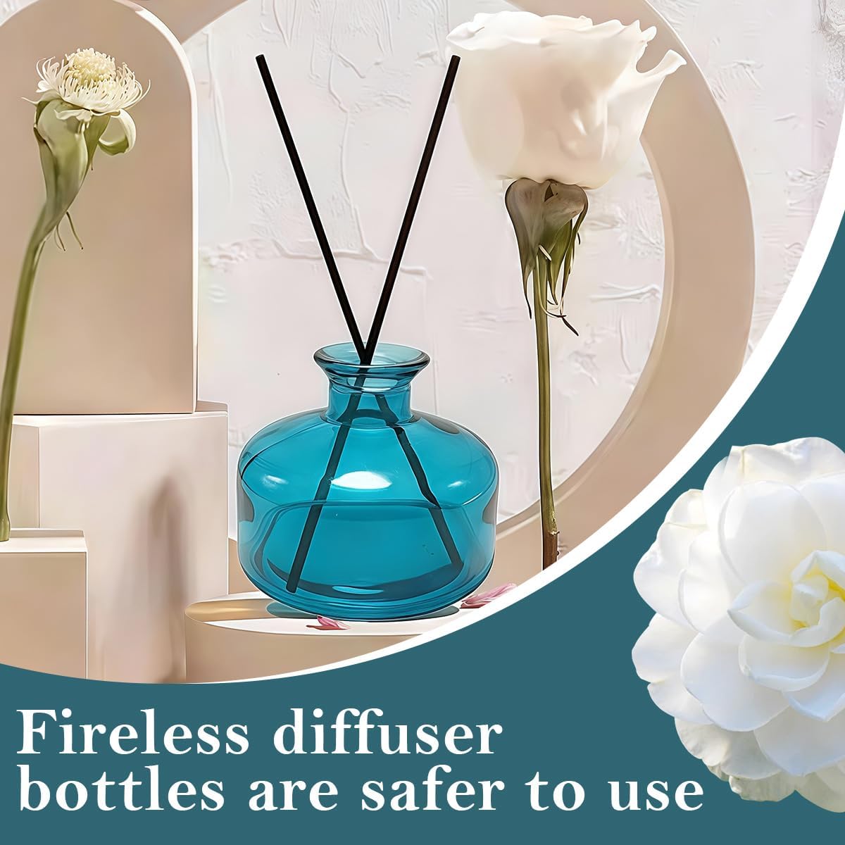 ericotry 1Pcs 200ml/6.7oz Empty Refillable Glass Diffuser Bottles Aromatherapy Jar Container Fragrance Accessories Use for DIY Replacement Reed Diffuser Sticks Sets Essential Oils Crafts Decor