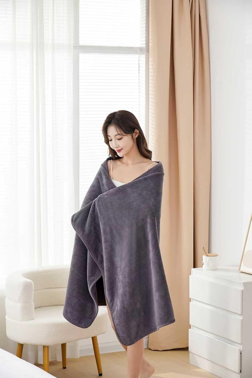 Forest Grey Oversized Ultra Fiber Coral Fleece 3 Piece Set 1 Washcloths, 1 Hand Towels, 1 Bath Towels Super Absorbent, Applicable Shower Towel for Bathroom Spa Gym Hotel Yoga