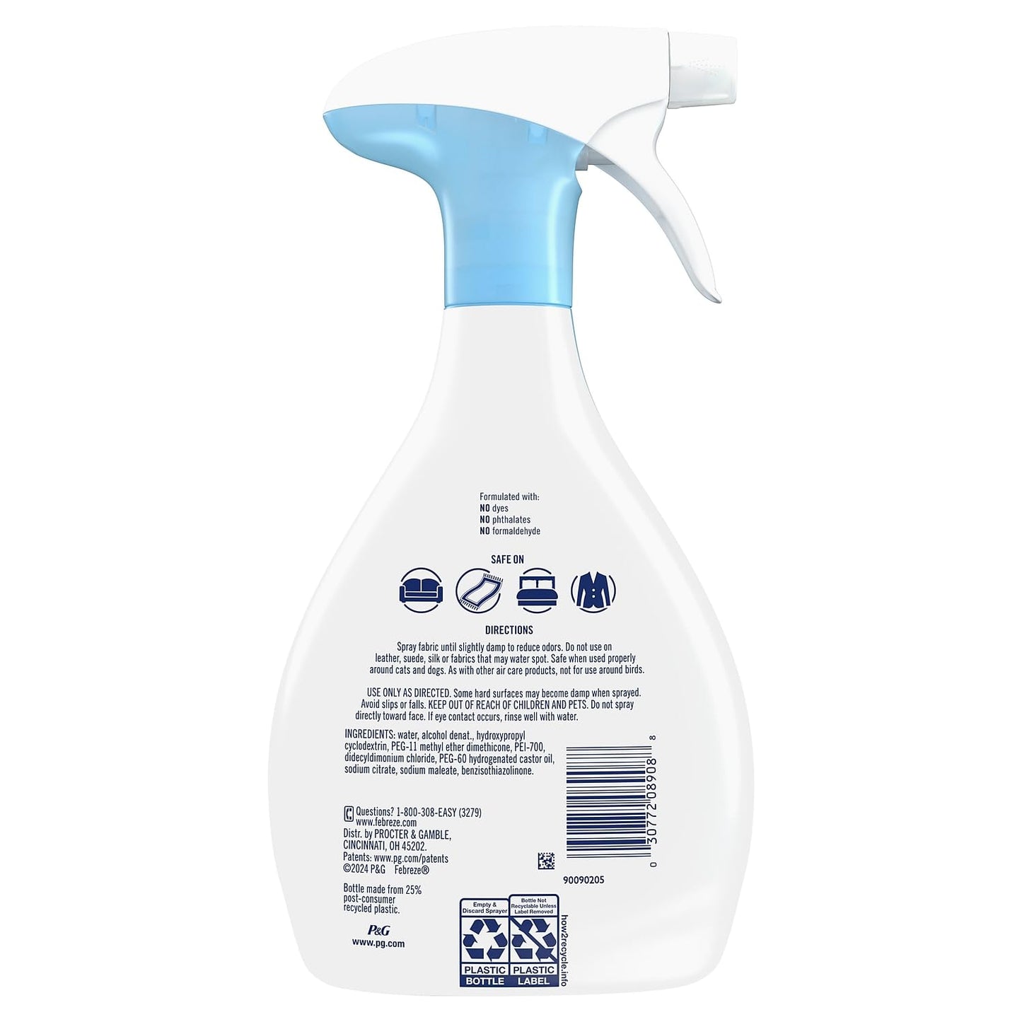 Febreze FABRIC Refresher, Zero Perfume, 23.6 oz Spray Bottle