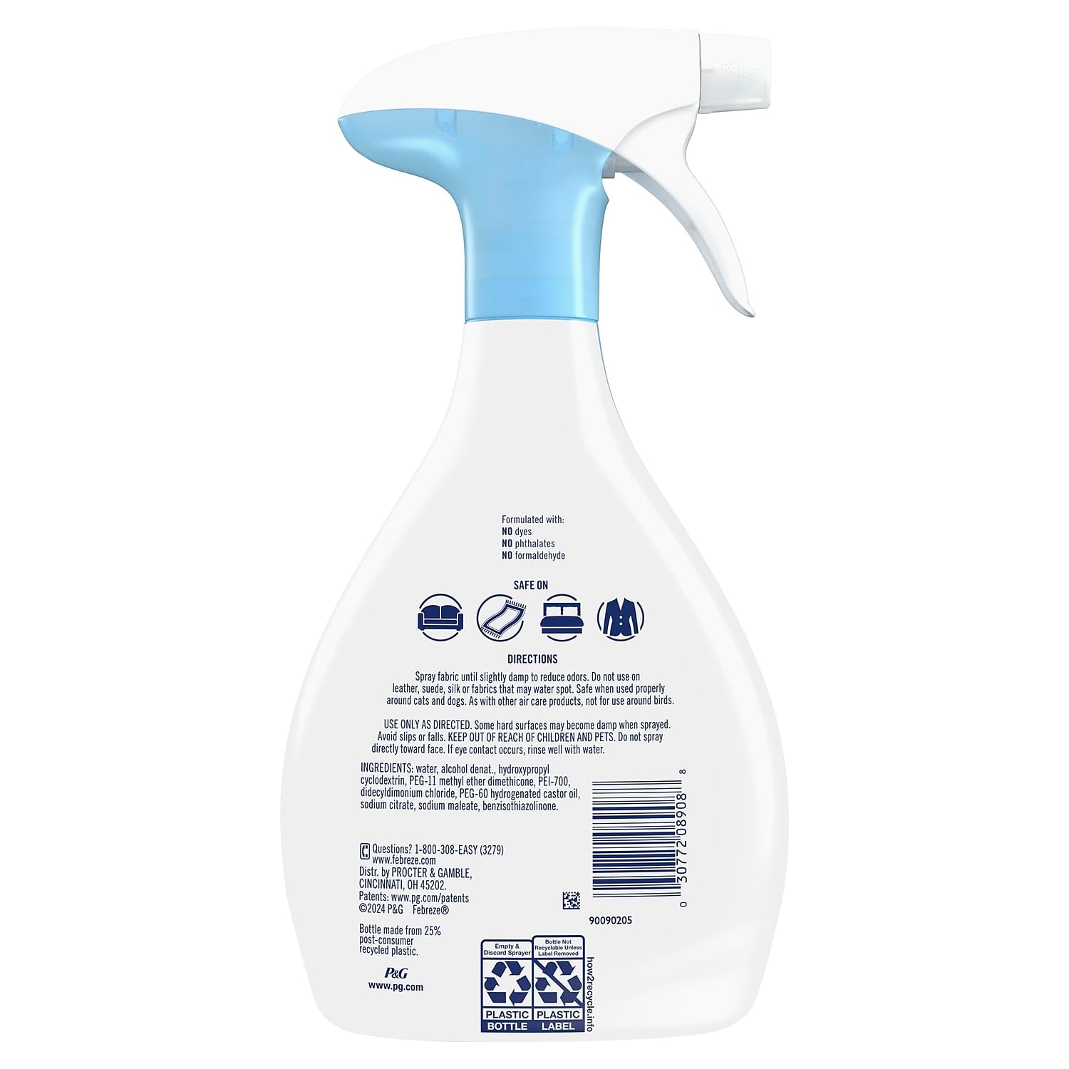 Febreze FABRIC Refresher, Zero Perfume, 23.6 oz Spray Bottle