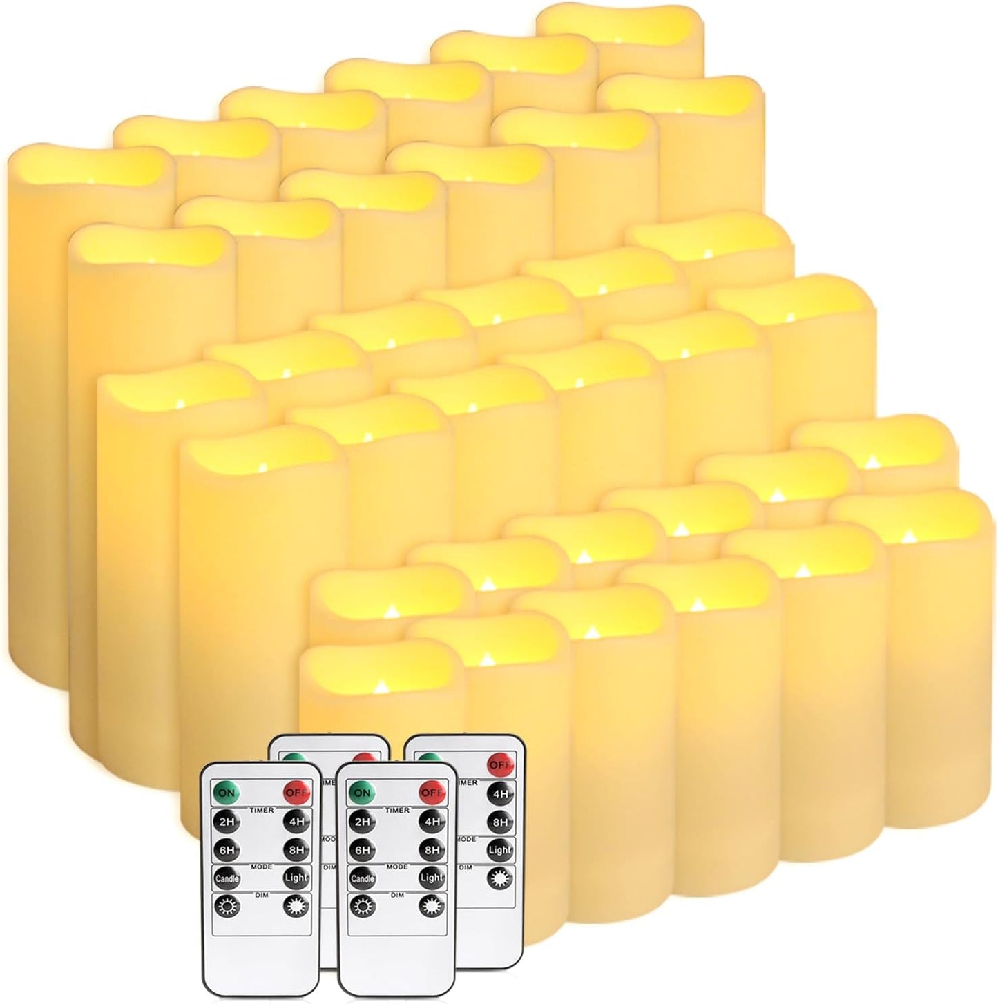 fclayvts 36-Pack LED Flameless Candles with Remote Control - Perfect for Home, Parties, and Special Occasions - Create a Magical Ambiance Effortlessly(Three Sizes)