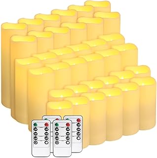 fclayvts 36-Pack LED Flameless Candles with Remote Control - Perfect for Home, Parties, and Special Occasions - Create a Magical Ambiance Effortlessly(Three Sizes)