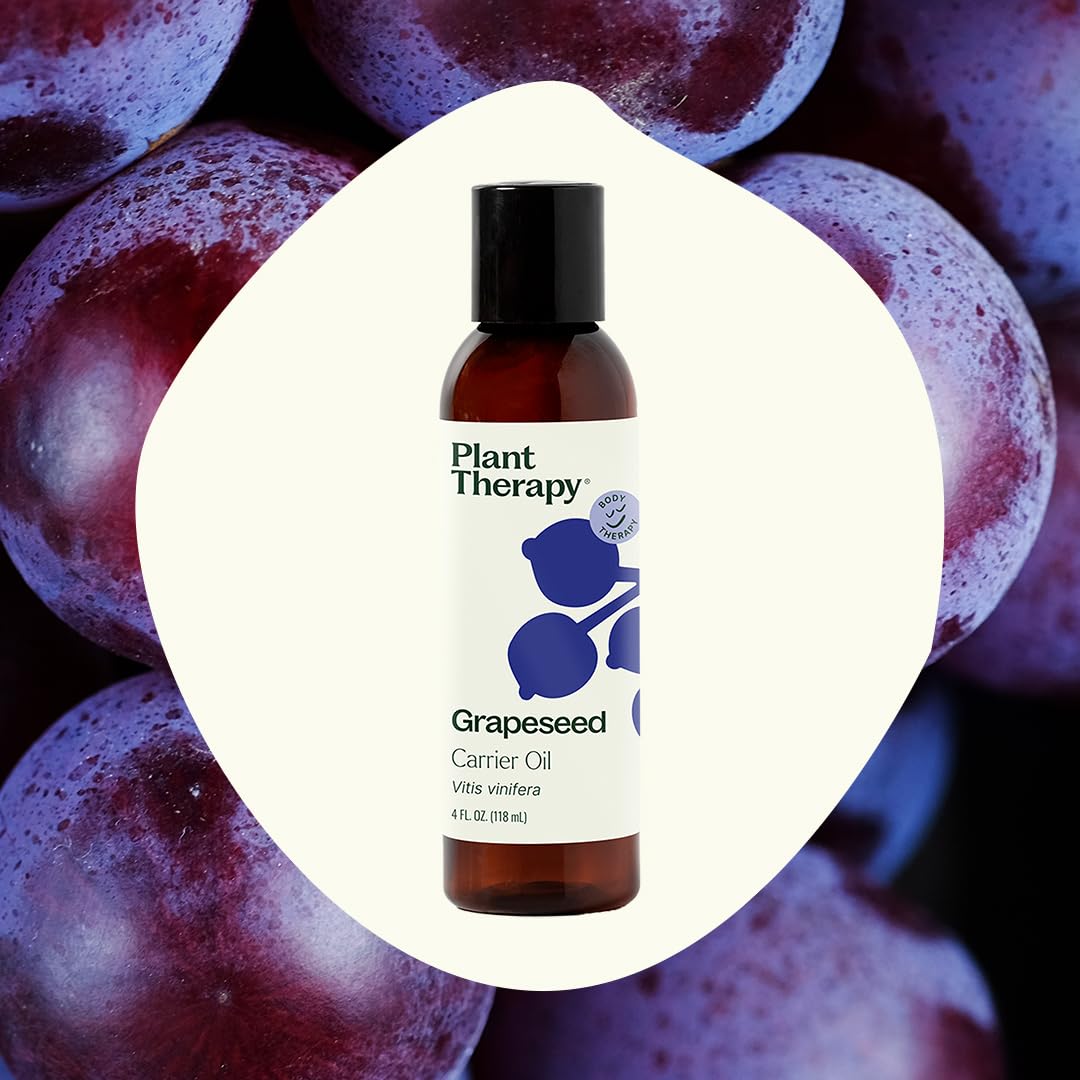 Plant Therapy Grapeseed Carrier Oil 4 oz Base Oil for Aromatherapy, Essential Oil or Massage use