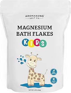 Aromasong Magnesium Flakes for Kids Bath – 3 LB Resealable Bag | Pure Dead Sea Salt Bath Flakes for Kids, Toddlers & Babies | Gentle Calming Epsom Salt Alternative | Soothing Bedtime Detox Soak