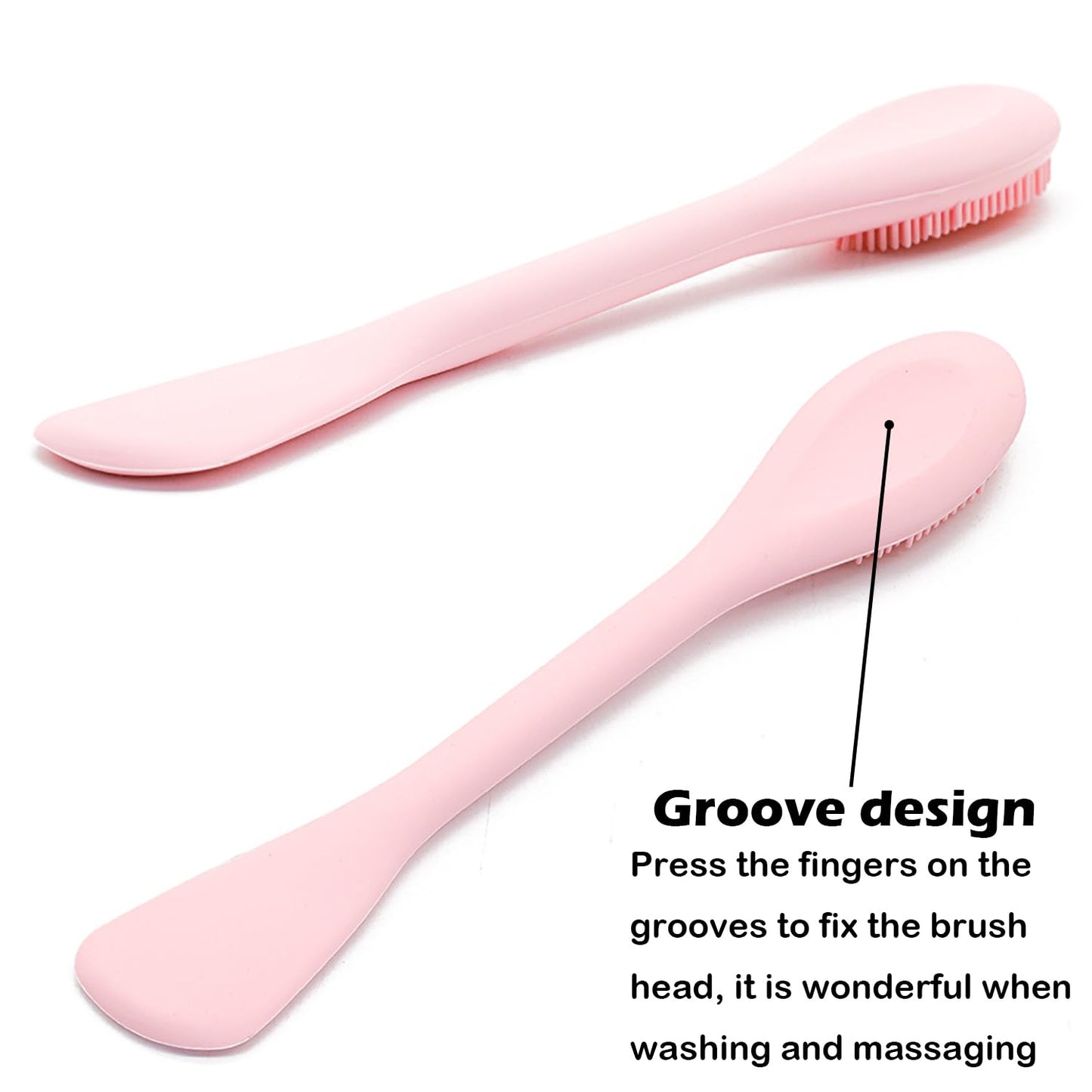 RamPula Facial Cleansing Brush, 2 in 1 Silicone Face Mask Brush & Face Scrubber, For Exfoliating, Massaging, Remove Blackheads, Makeup Skincare Removal, Applicator for Mud, Clay, Body Lotion, DIY Mask