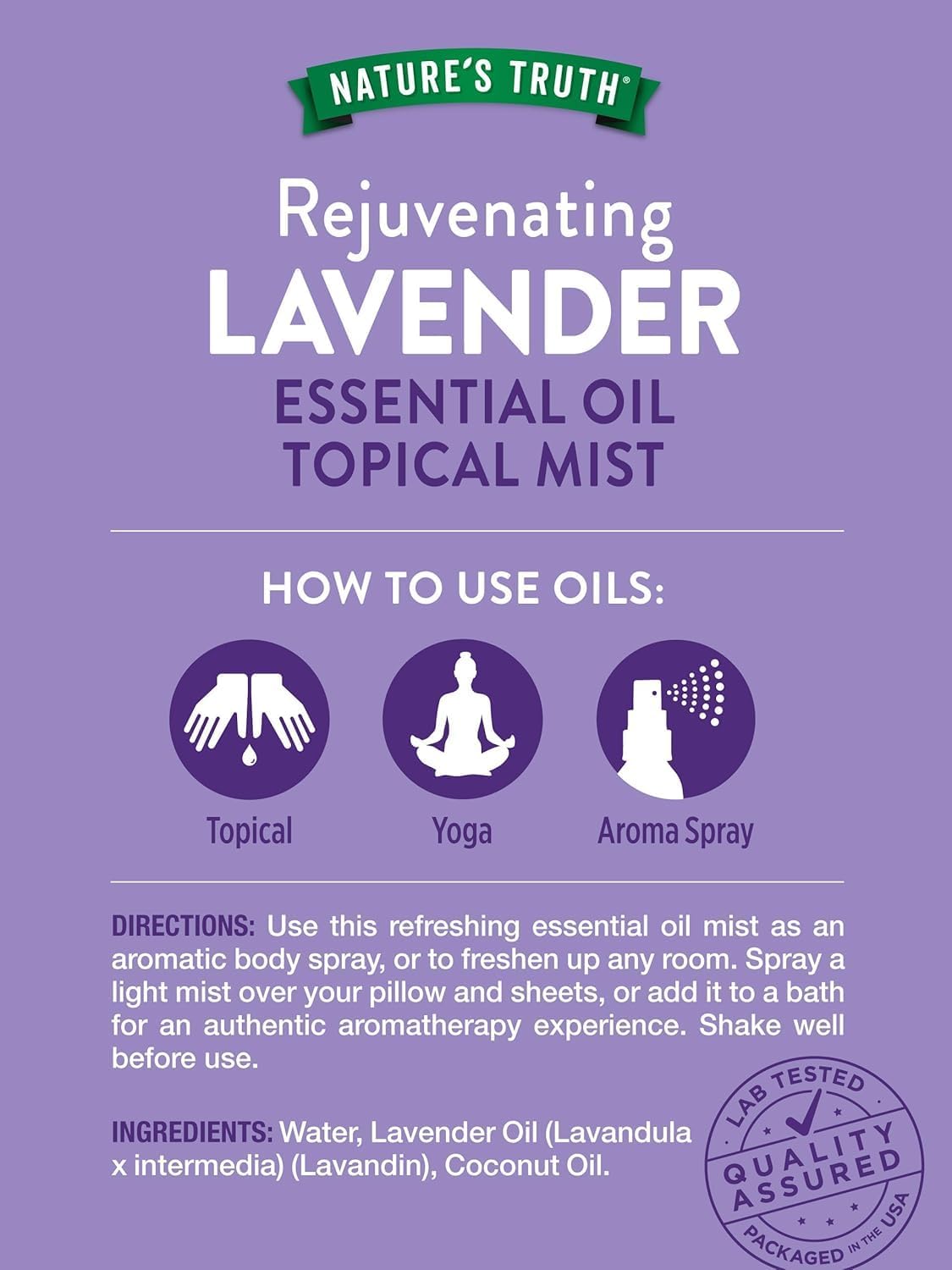 Nature's Truth Lavender Rejuvenating On The Go Hydrating Mist - 2.4 oz, Pack of 2