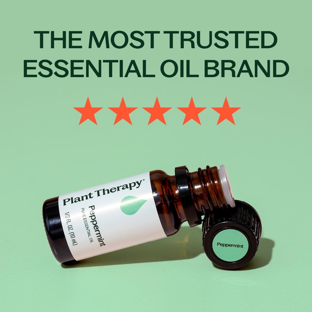 Plant Therapy Peppermint Essential Oil 10 mL (1/3 oz) Natural Aromatherapy