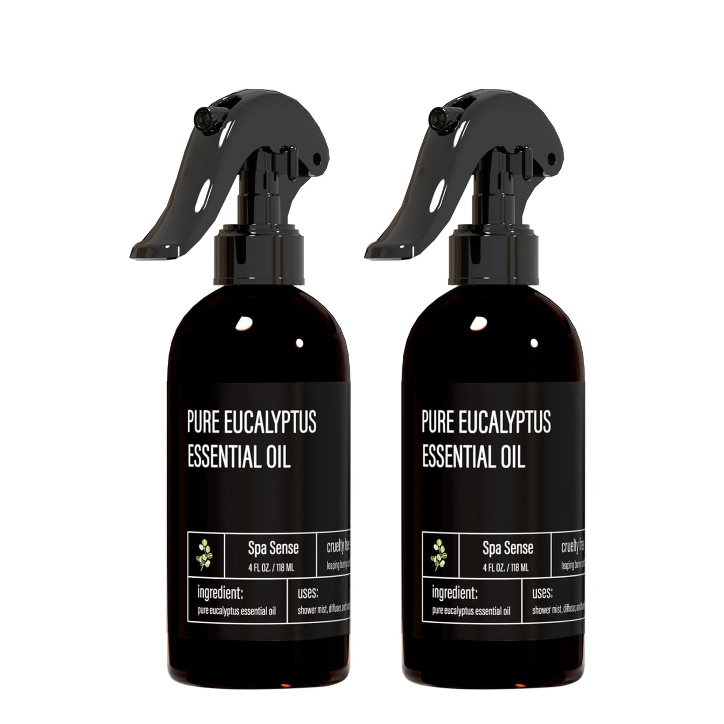 Spa Sense Pure Eucalyptus Oil Shower Mist and Steam Room Spray - Room Spray and Eucalyptus Spray for Shower - Premium Aromatherapy Essential Oil Spray - 4 Ounce, 2 Pack