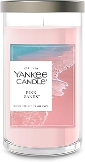 Yankee Candle Medium Pillar Scented Candle with up to 115 Hour Burn Time, Premium Plant Wax Blend for Consistent Burn, 14.25 oz Pillar Candle with Room Filling Fragrance, Pink Sands