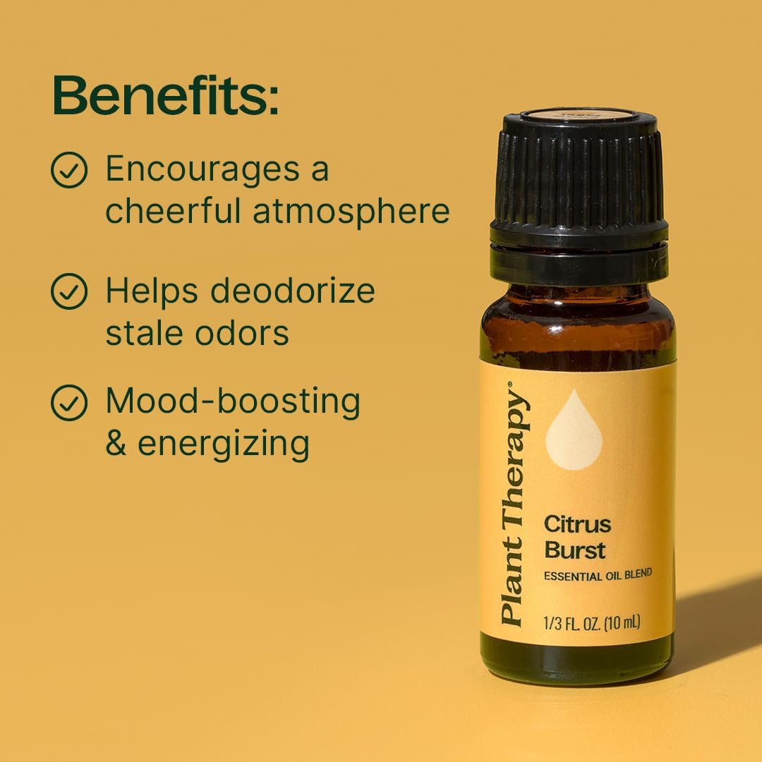 Plant Therapy Citrus Burst Essential Oil Blend 10 mL (1/3 oz) 100% Pure, Undiluted, Therapeutic Grade