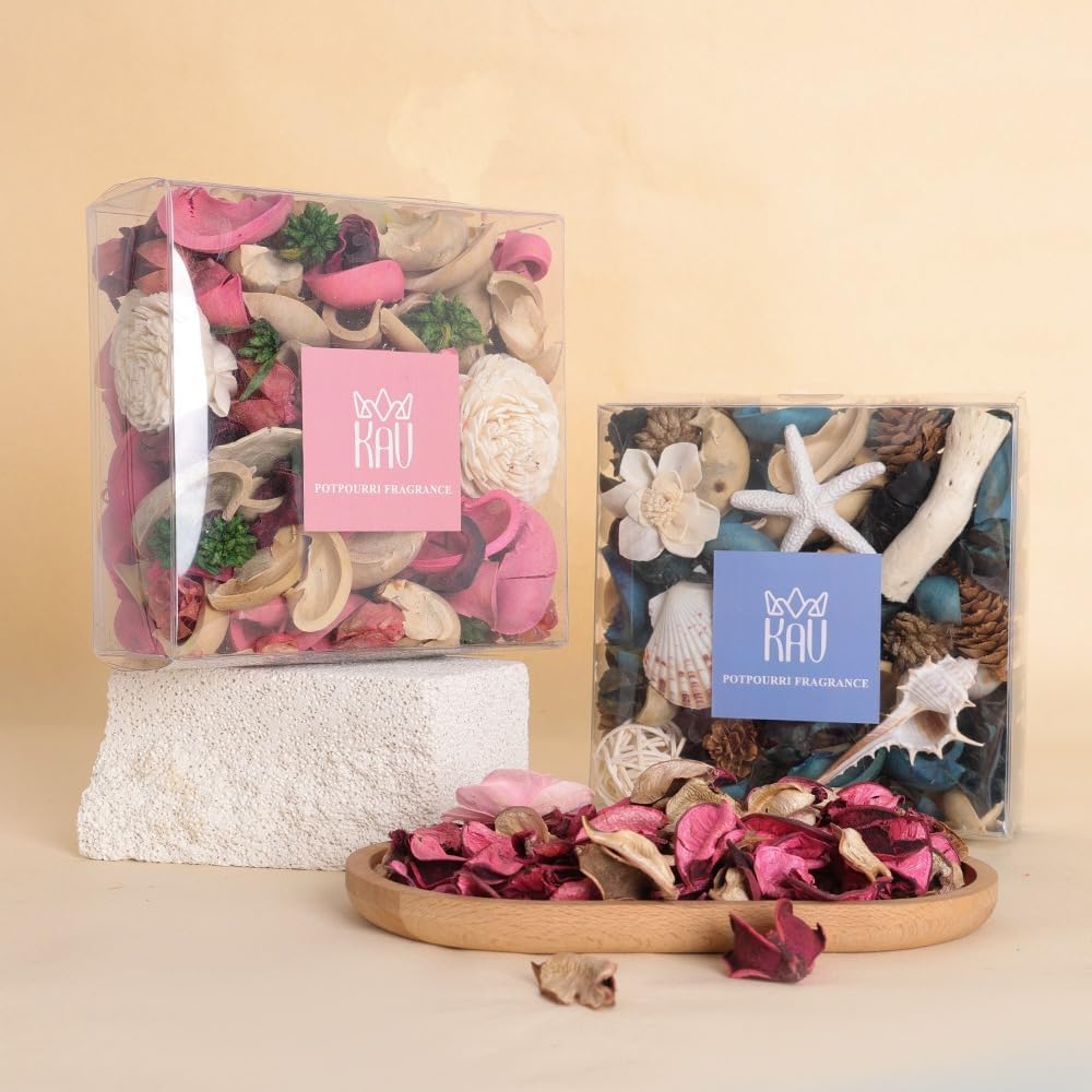 KAV Potpourri Bowl Filler, Spring Pot pourri Dried Flower Vase Fill Mix, Home Decor Scented Dry Petal Puporri, Cinnamon and Citrus, Natural Flower Home Fragrance 14 oz (Yelling Yellow)