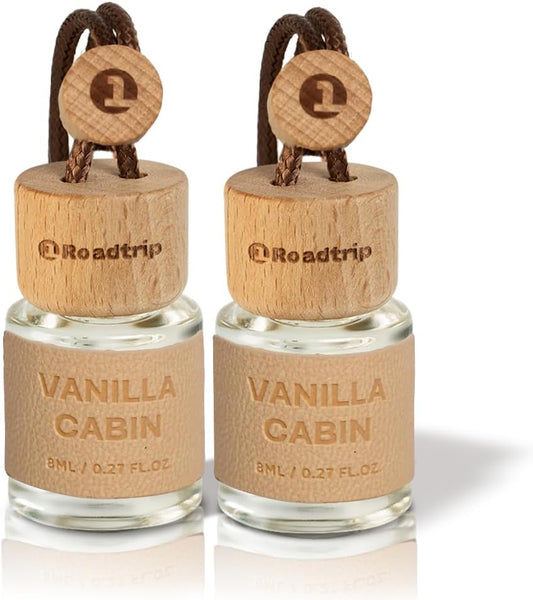 Hanging Car Air Freshener Essential Oil 2 Pack 8ml Vanilla Cabin