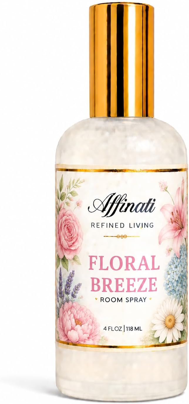 Affinati Floral Breeze Room Spray, 4 oz – Highly Fragrant Light Airy Botanical Home Fragrance, Air Freshener Odor Eliminator, Linen Mist Spray