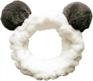 Huachi Headbands Women Washing Face Makeup Girls Baby Cute Elastic Facial Hair Bands Korean Beauty Products Spa Shower Yoga Headwrap Costume Hair Accessories, Animal Panda Ears
