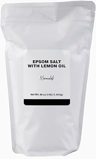 Minimalist Epsom Salt with Lemon Oil, Perfect for Scented Baths and Foot Soaks, Packaged for Convenience in a Refillable Bag (48 Ounce)