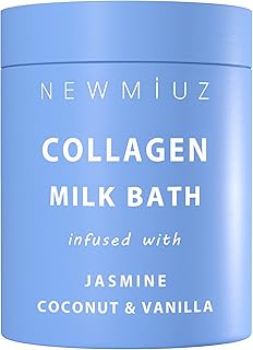 Creamy Coconut Collagen Milk Bath Soak Powder Moisturize & Soften Skin – Vanilla Jasmine Luxury Spa Bubble Bath Salt Mother's Birthday Christmas Relaxation Gifts for Women Perfect Stocking Stuffers