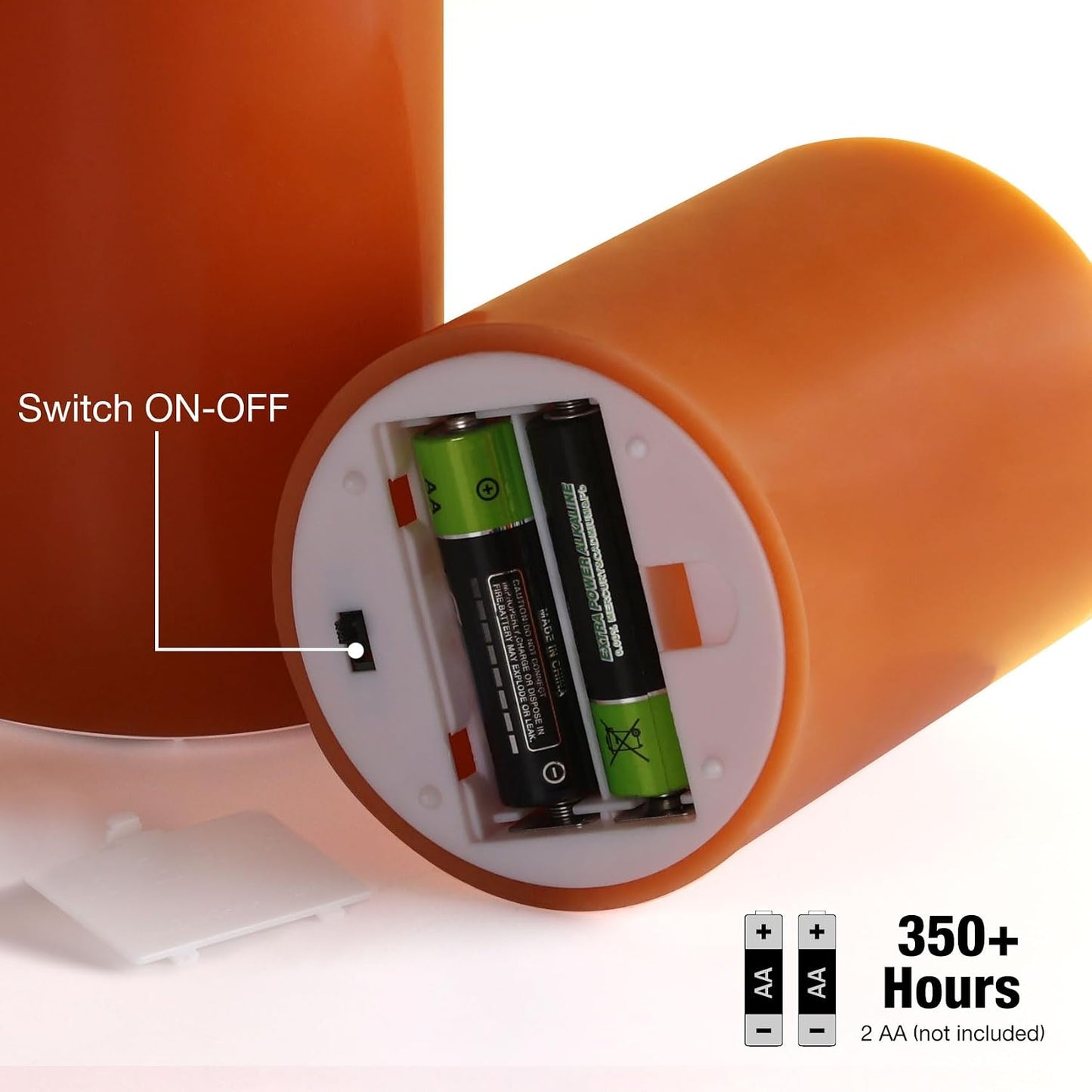 Burnt Orange Flameless Pillar Candles with Remote, Flickering LED Wax Candles Battery Operated Set of 3