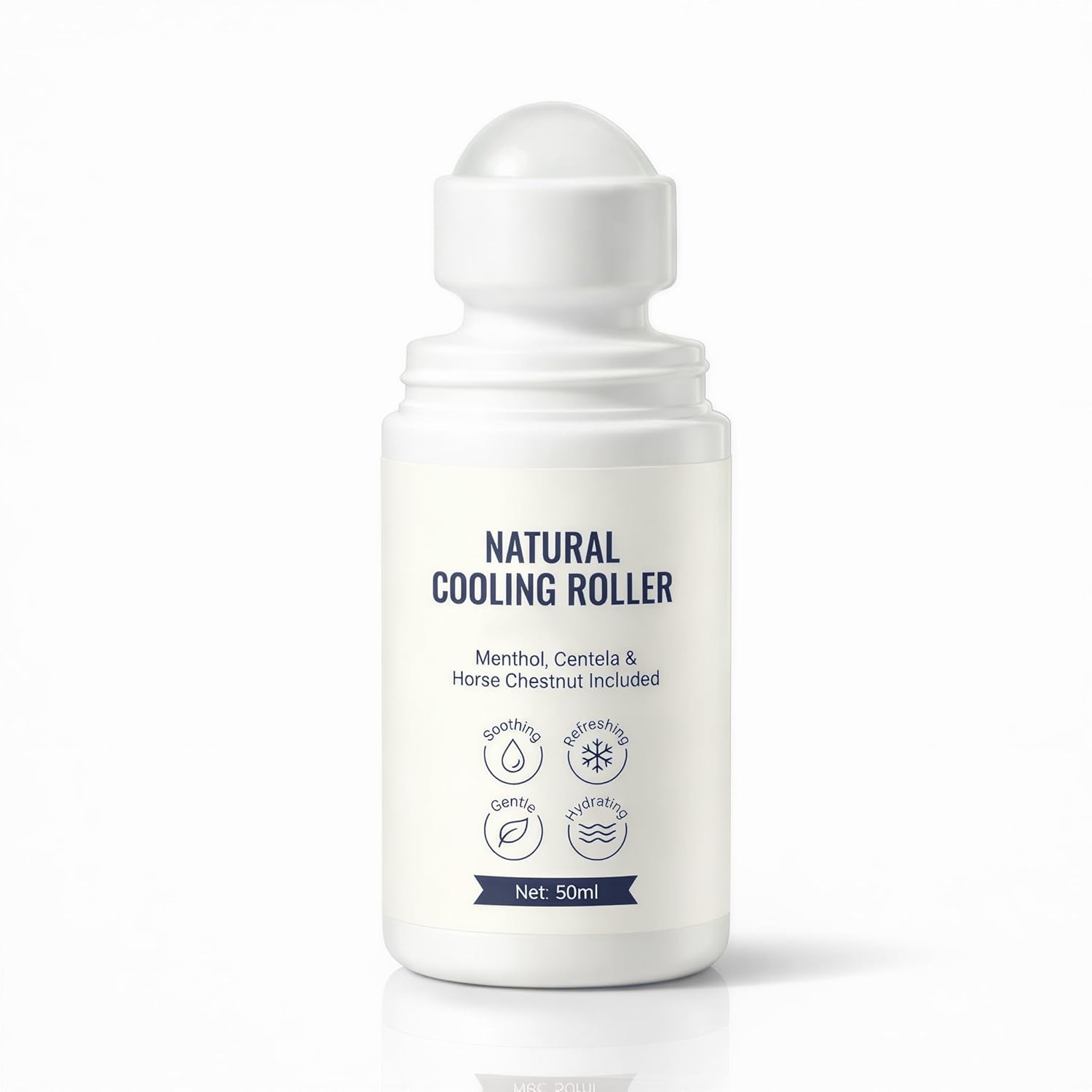 Natural Cooling Roller, Leg Roll On Essential Oil, Reduces Puffines & Fatigue, Calms Skin, Fast-Absorbing, with Centella Asiatica, Menthol & Horse Chestnut (50ml) (1)
