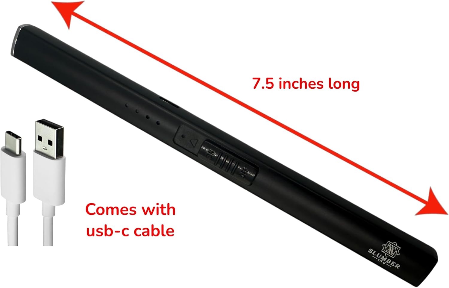 Rechargeable Electric Candle Lighter with USB-C Cable, Black, A.Y. Slumber, Inc.
