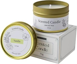 A Single Gift Box of Scented Candles with Soy Wax, offering a Premium and Atmospheric Fragrance (Vanilla)
